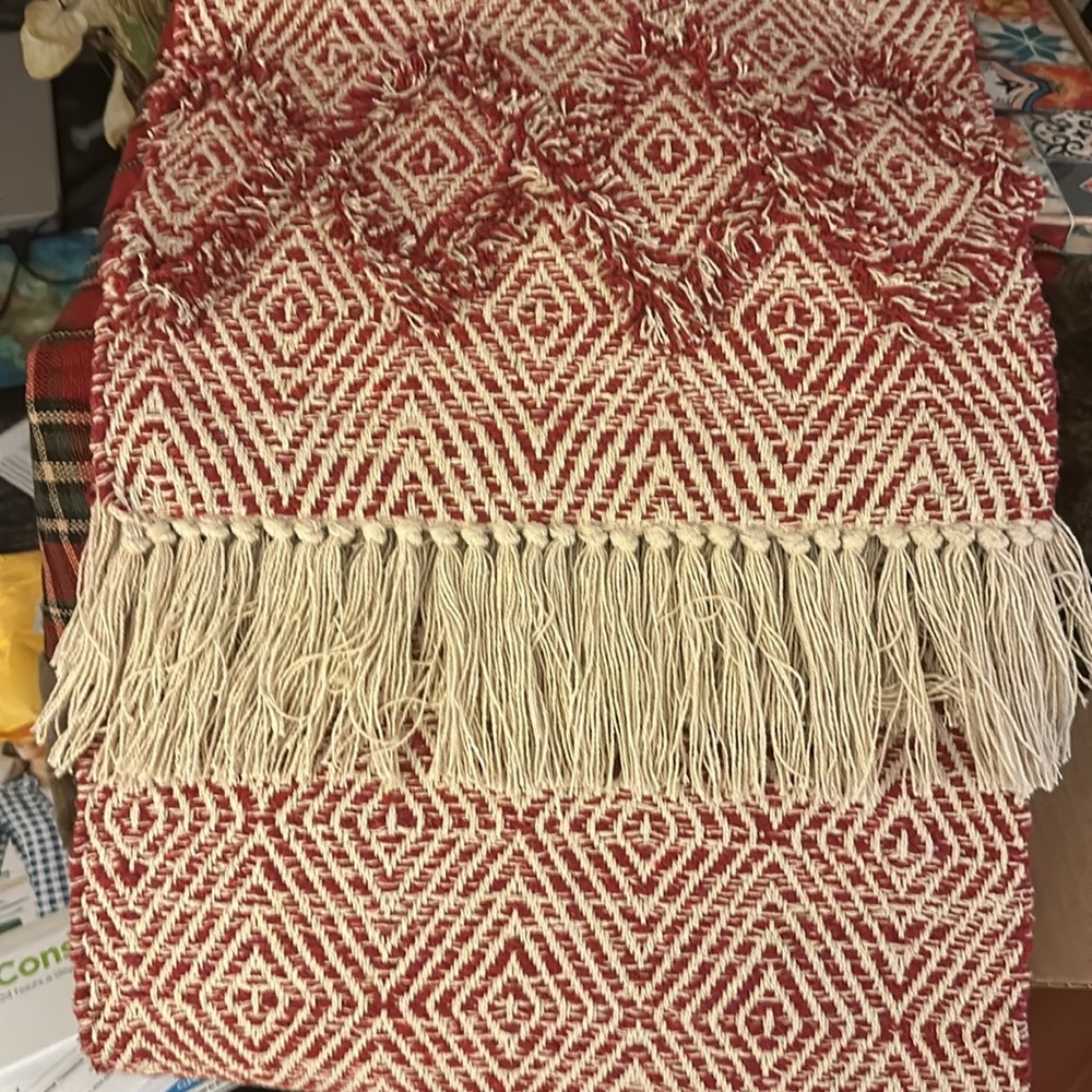 Table Runner Merry Christmas/ valentines 72”x14” like new - Picture 3 of 6